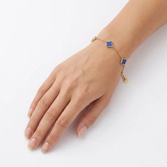 Clover βραχιόλι μπλε χρυσό-thumb-1