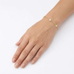 Clover leafs με ζιργκόν χρυσό-thumb-1
