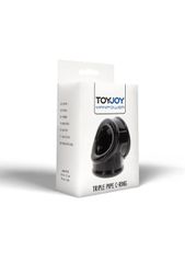 ToyJoy Manpower Triple Pipe C-Ring - Black-thumb-1