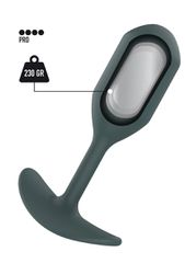 ToyJoy Buttocks The Champ Weighted Plug - Grey-thumb-2