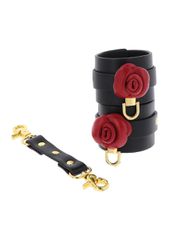 Taboom Wild Roses Wrist Cuffs - Black-thumb-1