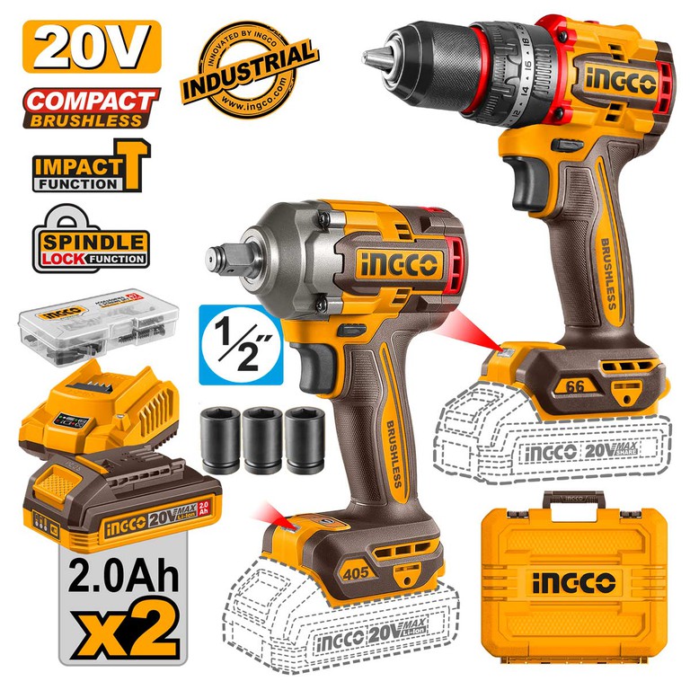 Εργαλεία Compact Μπαταρίας 20V Li-Ion Σετ 2 τεμ.