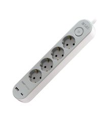 SAS πολύμπριζο μπάλα 4χ σούκο 1.5m usb λευκό 100-11-137