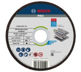 ΤΡΟΧΟΣ 125X1 INOX ΚΟΠΗΣ 10τμχ PRO Stainless Steel and Metal BOSCH 2608603255