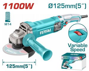 Total TG-110125565E Τροχός 125mm Ρεύματος 1100W με Ρύθμιση Στροφών