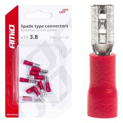Amio - ΦΙΣΑΚΙΑ ΘΗΛΥΚΑ ΚΟΚΚΙΝΑ FDD1 1,25-110 /10A/ 3,8mm ΑΜΟ - 10 ΤΕΜ. (03060/AM)