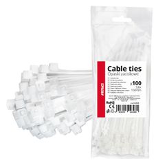 Amio - ΔΕΜΑΤΙΚΑ/ΔΕΤΙΚΑ ΚΑΛΩΔΙΩΝ TIE WRAP (ΤΑΙΡΑΠ) 3.6 x 150mm (ΛΕΥΚΟ) - 100 ΤΕΜ. (04308/AM)