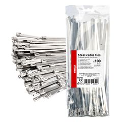 Amio - ΔΕΜΑΤΙΚΑ/ΔΕΤΙΚΑ ΚΑΛΩΔΙΩΝ TIE WRAP (ΤΑΙΡΑΠ) ΜΕΤΑΛΛΙΚΑ 4,6 x 250mm - 100 ΤΕΜ. (04322/AM)