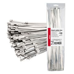 Amio - ΔΕΜΑΤΙΚΑ/ΔΕΤΙΚΑ ΚΑΛΩΔΙΩΝ TIE WRAP (ΤΑΙΡΑΠ) ΜΕΤΑΛΛΙΚΑ 4,6 x 400mm - 100 ΤΕΜ. (04325/AM)