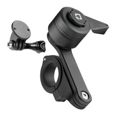 Διπλή Βάση Στήριξης Κινητού και Action Camera Combo 2.0 της σειράς Titan Optiline για Τιμόνι Μηχανής ή Ποδηλάτου με διάμετρο από 22 mm έως 35 mm με 3D αντικραδασμικό σύστημα dampener και σύστημα Duolo
