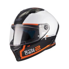 Κράνος Μηχανής Full Face MT Stinger 2 Core B0 μαύρο/άσπρο/πορτοκαλί matt