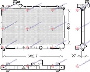 Ψυγείο Νερού 1.5 T - mivec Βενζίνη Αυτοματό (400x685x26) KOYO (1350A915) για MITSUBISHI ECLIPSE CROSS 18-22