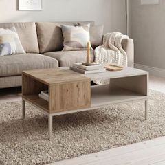 Τραπεζάκι σαλονιού Cailin Megapap χρώμα sandstone - sepet oak 90x56x40,6εκ.