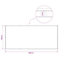 vidaXL Αδιάφανο σκίαστρο μπαλκονιού 180 x 400 εκ-thumb-5