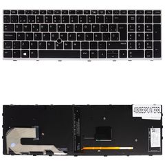 Teclado Español para Portátil - Spanish Laptop Keyboard για HP EliteBook 850 G6 - Product number : 4YD62AV L11999-B31 ES Pointer Backlight Black Silver Frame ( Κωδ.40608ESPOINTERBL )