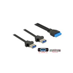 DELOCK καλώδιο USB 3.0 19 pin header (F) σε 2x USB 3.0 (F) 85244, 80cm