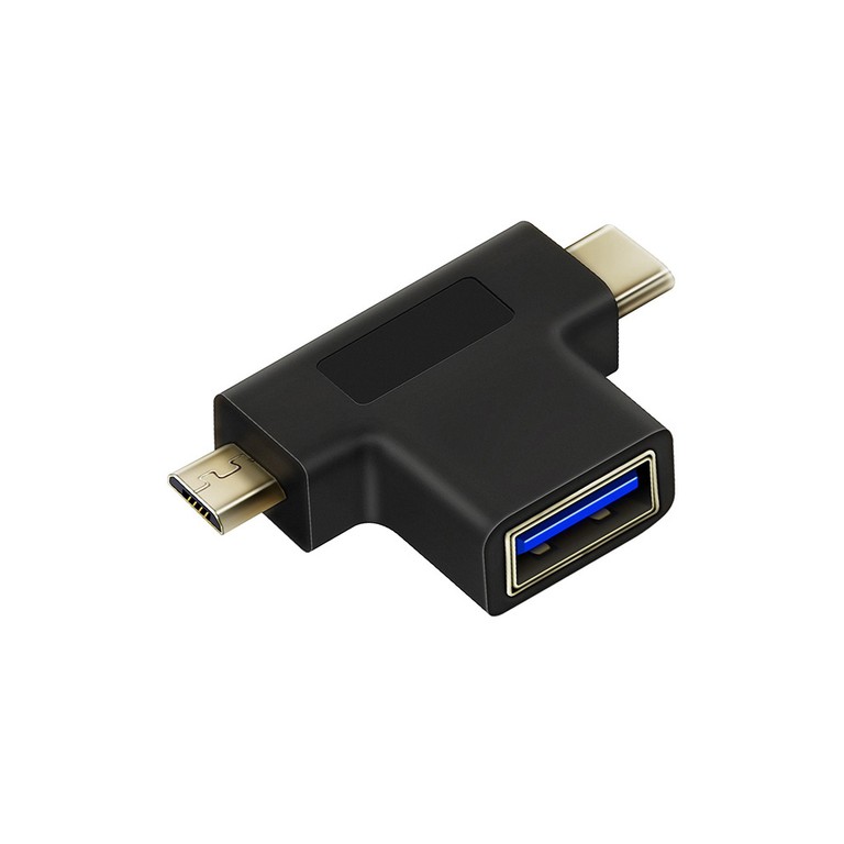 CABLETIME αντάπτορας USB 3.0 σε USB-C & Micro USB C160, μαύρος