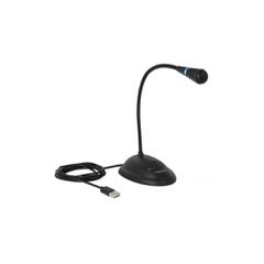 DELOCK μικρόφωνο με βάση και mute button 65871, USB, 1.7m, μαύρο