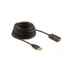 DELOCK καλώδιο USB 2.0 αρσενικό σε θηλυκό 82308, active, 5m, μαύρο