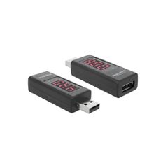DELOCK αντάπτορας USB 65569 με οθόνη ένδειξης V/A, έως 5V/4A, μαύρος