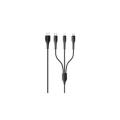 USAMS καλώδιο USB σε USB-C/Lightning/Micro USB US-SJ374, 2A, 1m, μαύρο