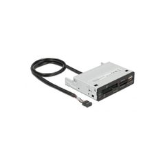 DELOCK USB 9-pin card reader 91708, CF/SD/XD/MS/Micro SD/USB, 3.5" bay