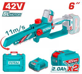 Αλυσοπρίονο Κλαδευτικό Μπαταρίας TOTAL Σέτ Li-ion 42V / 6 με 2 Μπαταρίες 2Ah BL Motor Επαγγελματικό ( TGSLI42681E )
