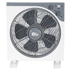 Ανεμιστήρας box fan τετράγωνος Φ37 45W με χρονοδιακόπτη λευκό-γκρι