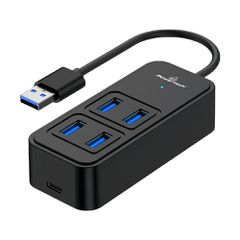 POWERTECH USB hub PTR-0153, 4x θυρών, 5 Gbps, USB σύνδεση, μαύρο