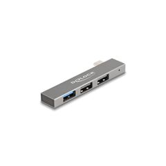 DELOCK USB hub 64274, 3x θυρών, 10Gbps, USB-C σύνδεση, γκρι