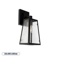 Vintage επιτοίχια απλίκα kelvo® ASETYLIN για λάμπα E27 AC 220-240V IP20 μαύρη 18x17x37cm 01032