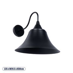 Vintage επιτοίχιο φωτιστικό kelvo® BELL μονόφωτο με ντουί E27 AC 220-240V IP20 μαύρο 35x28.5x30cm