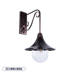 Vintage επιτοίχια απλίκα kelvo® ANNIEL με ντουί E27 1xE27 AC 220-240V IP20 χάλκινη 27x40x56cm