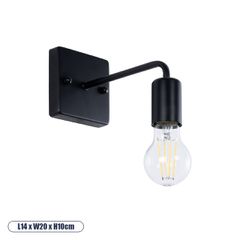 Φωτιστικό τοίχου απλίκα kelvo® MISSAM με ντουί E27 AC 220-240V IP20 μαύρο 14x20x10cm 01119