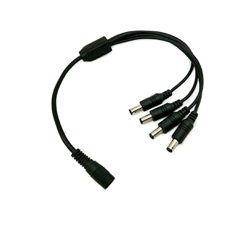 Ταχυσύνδεσμος DC Jack 5.5x2.1mm θηλυκός σε 4 αρσενικούς IP20 STRIPDC μαύρος 41x2x1cm