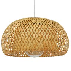 Boho κρεμαστό φωτιστικό SAN TROPEZ μονόφωτο καφέ ξύλινο Bamboo Φ38 1 x E27 AC 220-240V