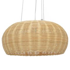 Boho κρεμαστό φωτιστικό DE LA MER μονόφωτο καφέ ξύλινο Bamboo Φ45 3 x E27 AC 220-240V