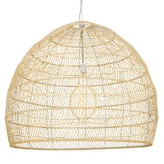 Boho κρεμαστό φωτιστικό MALIBU μονόφωτο μπεζ ξύλινο Bamboo Φ97 x Y86cm 1 x E27 AC 220-240V