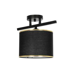 Vintage φωτιστικό οροφής μονόφωτο GLOWEN με ντουί E27 AC 220-240V IP20 μαύρο και χρυσό