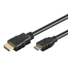 Καλώδιο GOOBAY mini HDMI σε HDMI 74082 με Ethernet, 4K/60Hz, 18 Gbps, 1.5m, μαύρο
