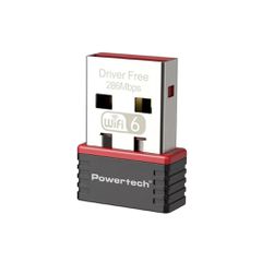 POWERTECH ασύρματος USB αντάπτορας δικτύου PT-1383, 300Mbps WiFi 6