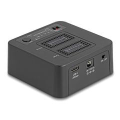 DELOCK docking station για M.2 NVMe SSD 64300, 2 θέσεων, 20Gbps, clone/erase function, μαύρο