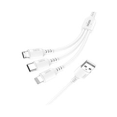KAKUSIGA καλώδιο USB σε USB-C/Lightning/Micro USB KSC-997, 5A, 1.2m, λευκό