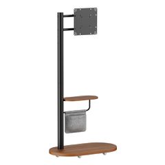 BRATECK βάση τηλεόρασης δαπέδου FS54-22T-02W, 17-43", έως 15kg, με ράφι & ροδάκια, μαύρη