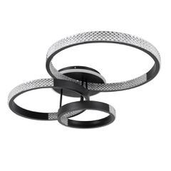 Φωτιστικό οροφής kelvo® DIAMOND LED 100W 10000lm 360° AC 220-240V IP20 ρυθμιζόμενο λευκό CCT με χειριστήριο 2700K-6000K ντιμάριζομενο μαύρο ματ 80x50x20cm