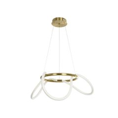 Κρεμαστό φωτιστικό οροφής LED kelvo® GLOW 36W 3600lm 360° AC 220-240V IP20 ρυθμιζόμενο λευκό CCT με χειριστήριο από 2700K έως 6000K ντιμμαριζόμενο χρυσό πλατίνα 70x70x40cm