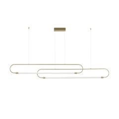 Κρεμαστό φωτιστικό οροφής LED kelvo® GLOW 28W 2800lm 360° AC 220-240V IP20 ρυθμιζόμενο λευκό CCT με χειριστήριο από 2700K έως 6000K ντιμμable χρυσό 167x7x24cm