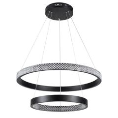 Κρεμαστό φωτιστικό οροφής LED kelvo® DIAMOND 75W 7500lm 360° AC 220-240V IP20 ρυθμιζόμενο λευκό CCT με χειριστήριο από 2700K έως 6000K ντιμμαριζόμενο μαύρο ματ 60x60x40cm