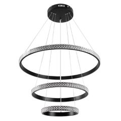Κρεμαστό φωτιστικό οροφής LED kelvo® DIAMOND 100W 10000lm 180° AC 220-240V IP20 ρυθμιζόμενο λευκό CCT με χειριστήριο από 2700K έως 6000K ντιμμαριζόμενο μαύρο ματ 60x60x60cm