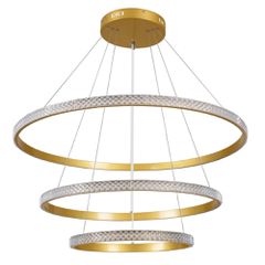 Κρεμαστό φωτιστικό οροφής LED kelvo® DIAMOND 120W 12000lm 180° AC 220-240V IP20 ρυθμιζόμενο λευκό CCT με χειριστήριο από 2700K έως 6000K ντιμμαριζόμενο χρυσό πλατίνα 80x80x80cm KLV-101-0240